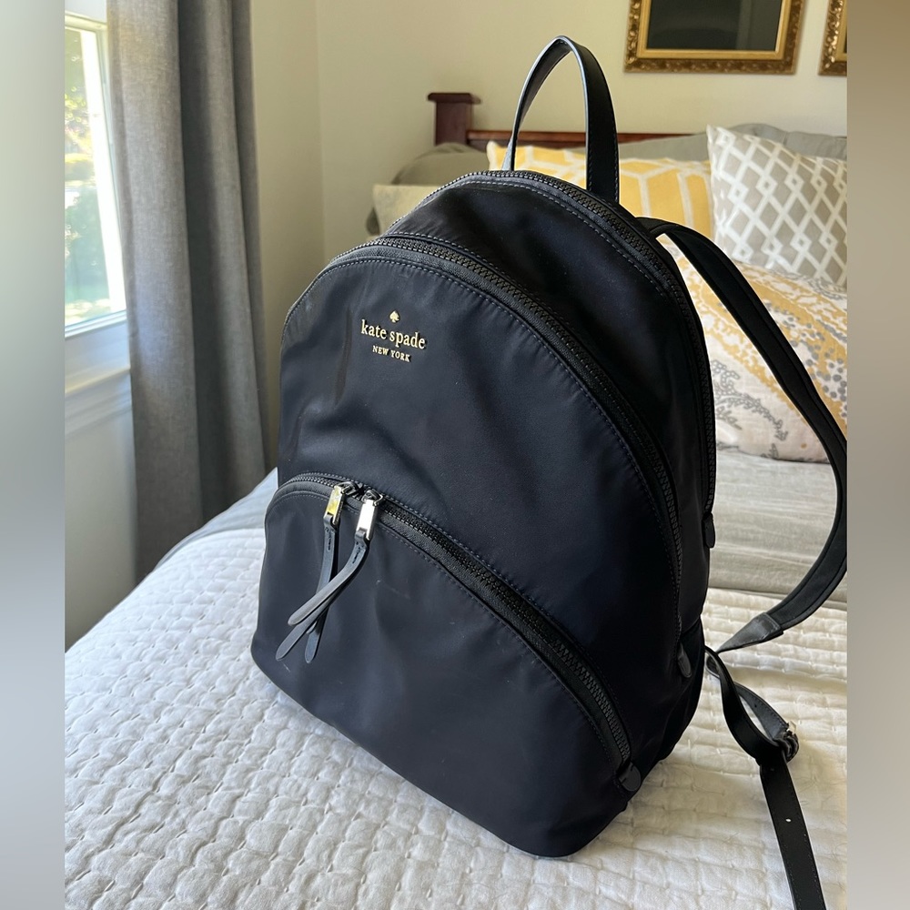 Kate Spade leather trimmed nylon backpack.